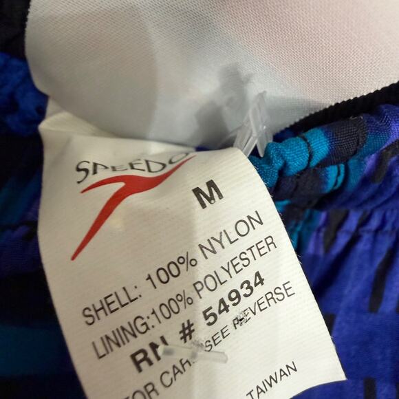 Speedo Men’s M Retro Blue Black Geometric Swim Trunks NWT - Picture 3 of 5